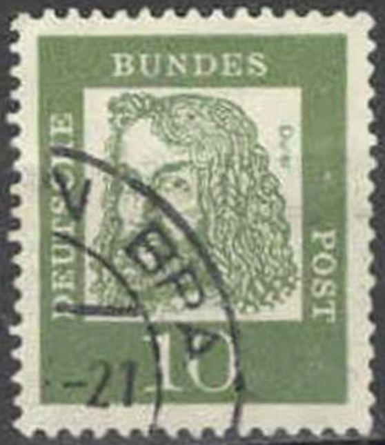 Alemania 1961 Scott 824 Sello º Pintor Albrecht Dürer Alberto Durero Allemagne Duitsland Germania Germany Alemagne Deutschland